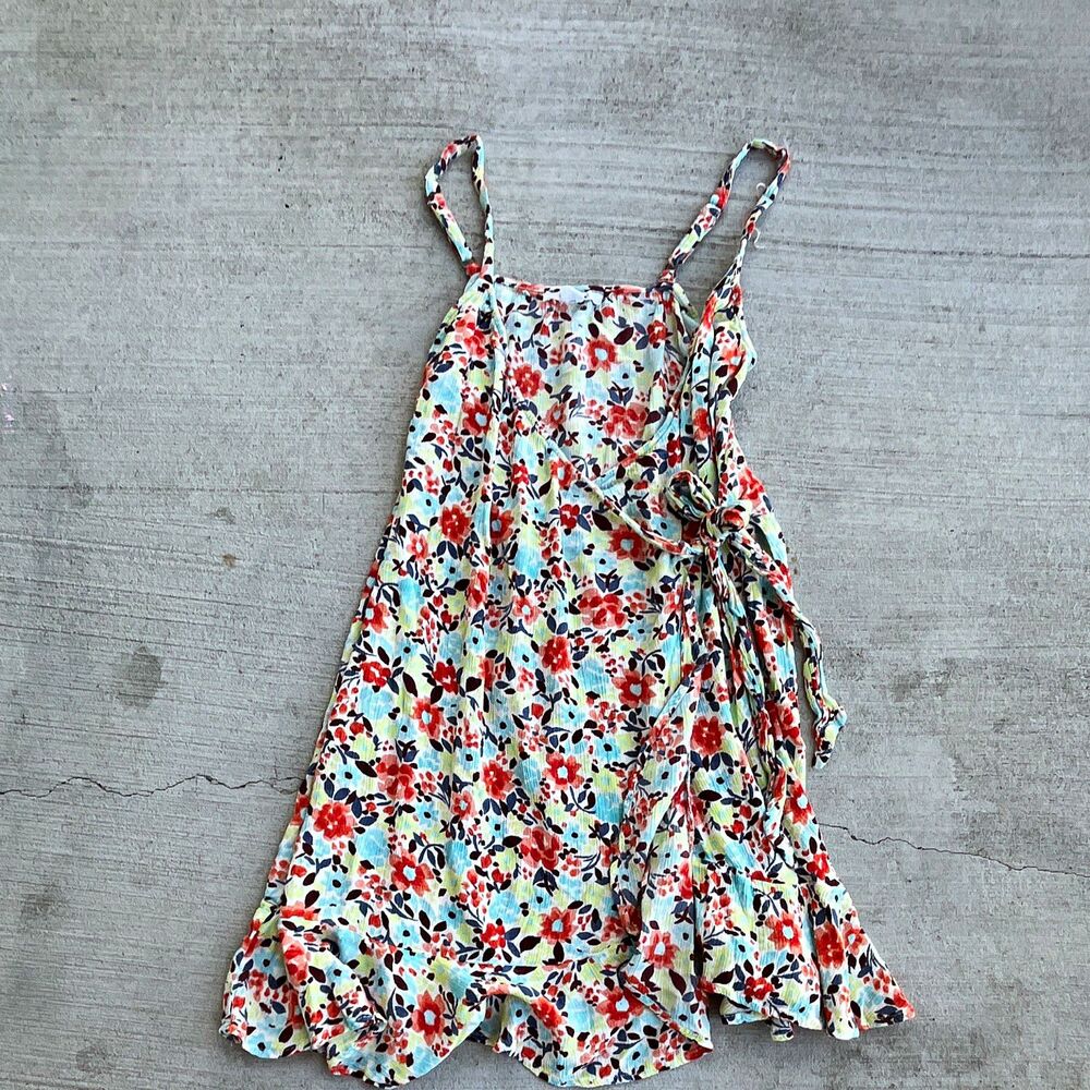O'Neill Brando Floral Wrap Sundress Womens Small Mini Beachy Y2K Festival Boho